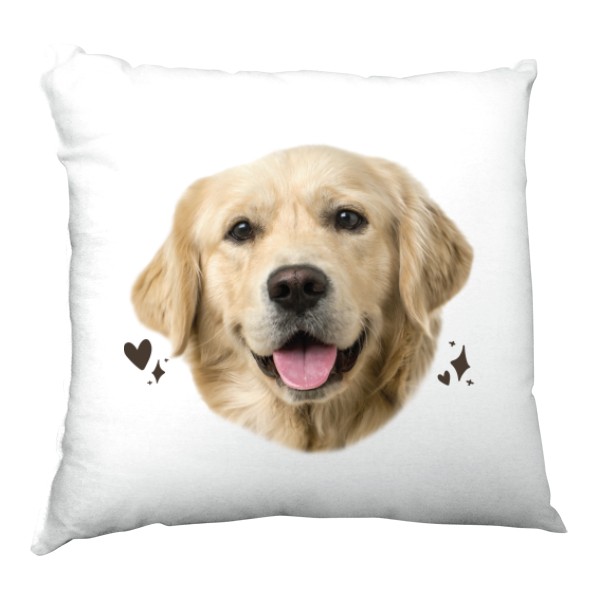 Polštář saténový s potiskem Pejsek Retrívr