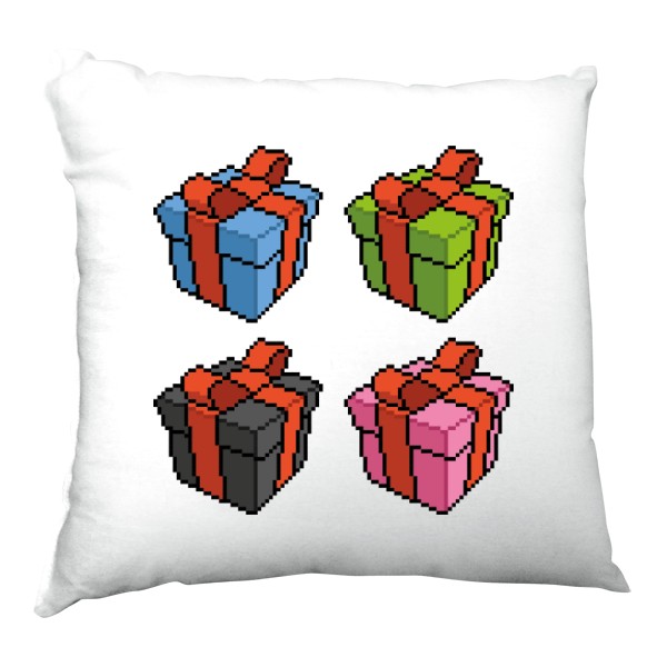 Polštář saténový s potiskem Pixel gifts
