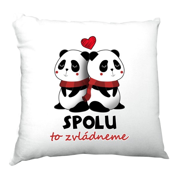 Polštář saténový s potiskem Spolu to zvládneme